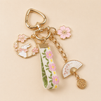 VAYL Beauty Cute Rabbit Folding Fan Woven Fabric Keychain