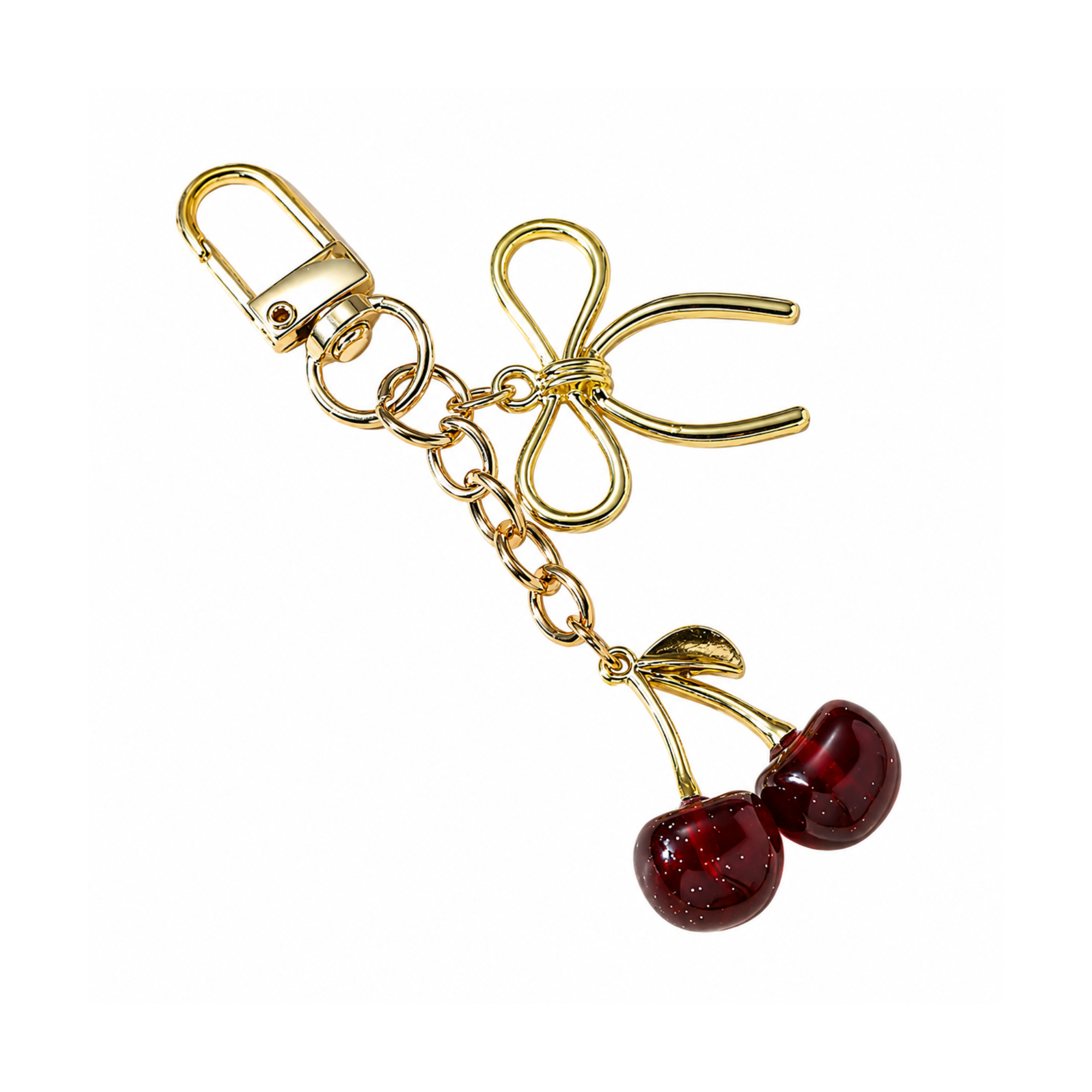 VAYL Beauty Shiny Bling Crystal Cherry Keychain