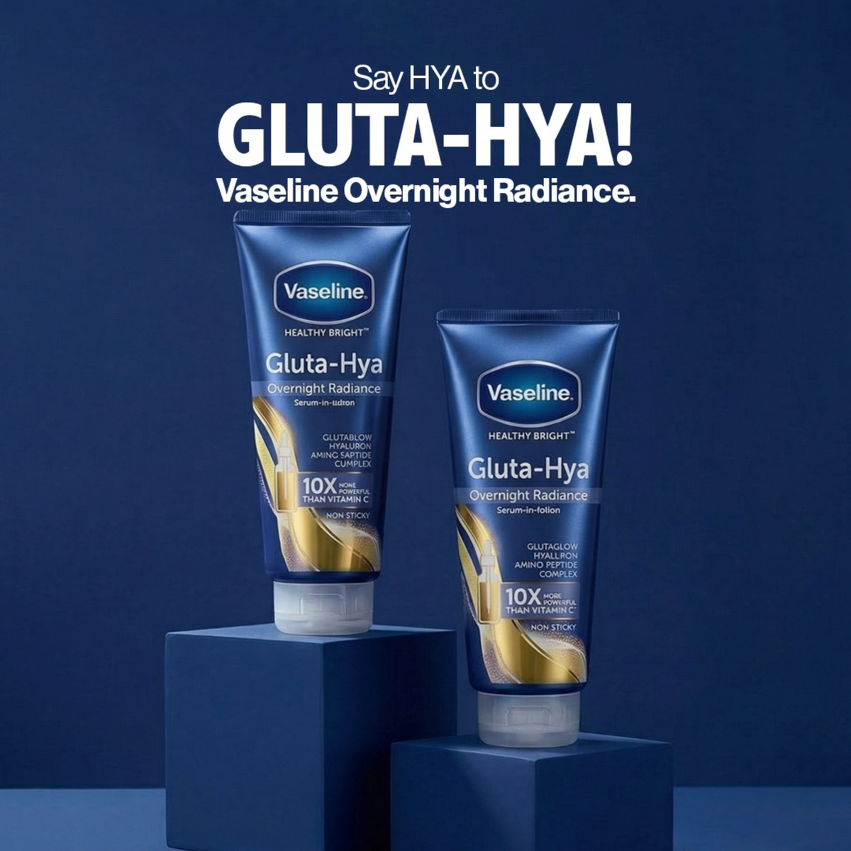 Vaseline Healthy Bright Gluta-Hya Over Night Radiance Repair Serum Burst Lotion