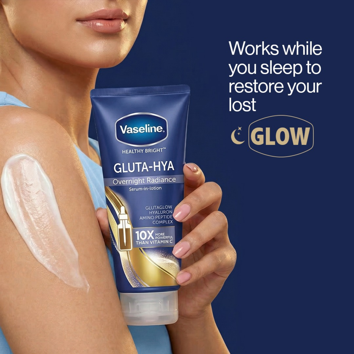 Vaseline Healthy Bright Gluta-Hya Over Night Radiance Repair Serum Burst Lotion