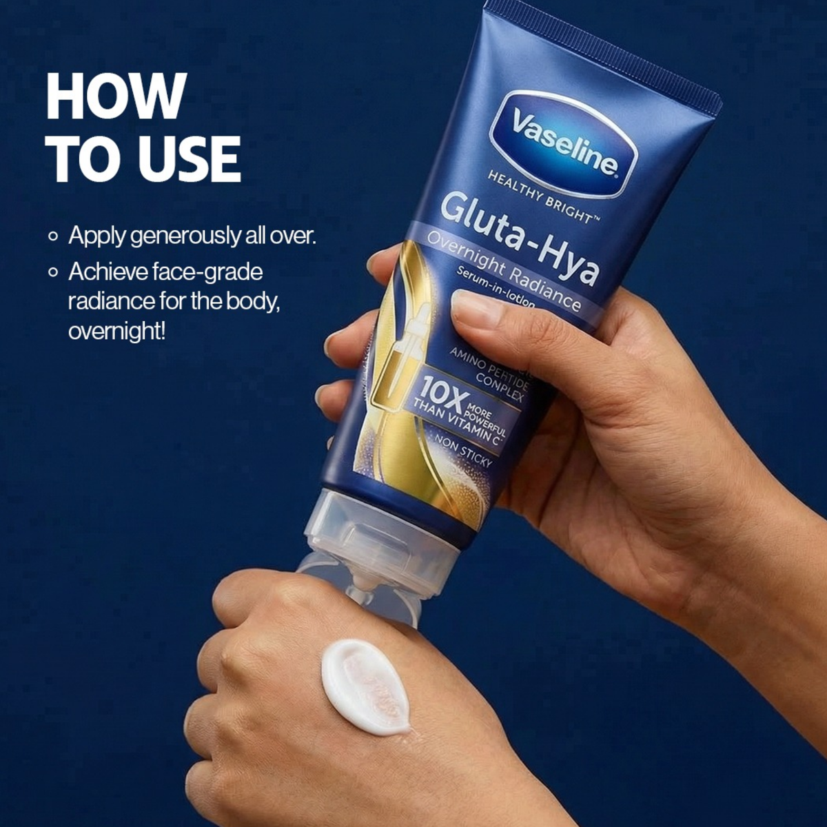 Vaseline Healthy Bright Gluta-Hya Over Night Radiance Repair Serum Burst Lotion