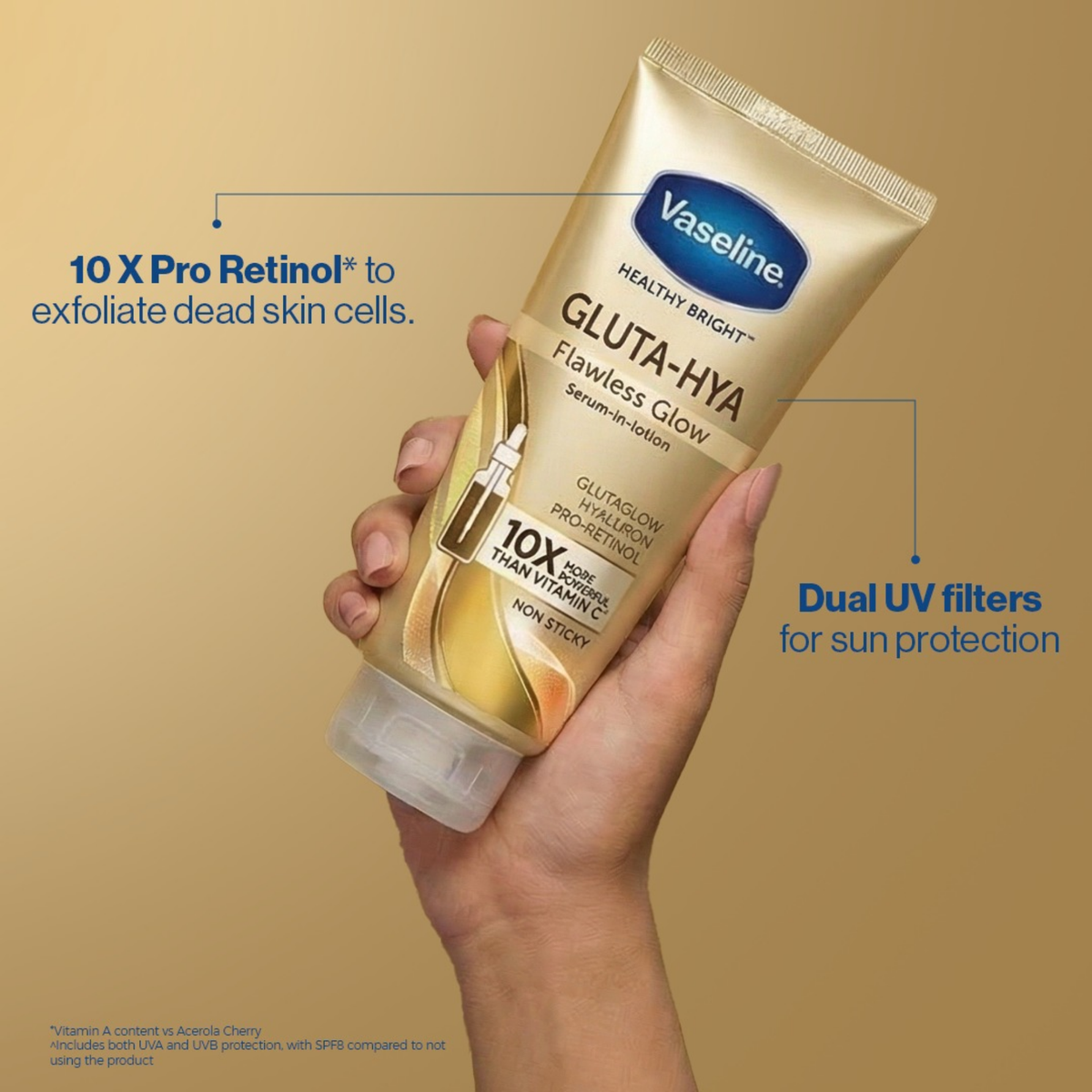 Vaseline Gluta Hya Flawless Glow Serum Burst Body Lotion