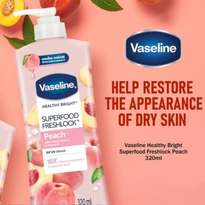 Vaseline Healthy Bright Super Food Fresh Lock Peach Body Lotion 320ml