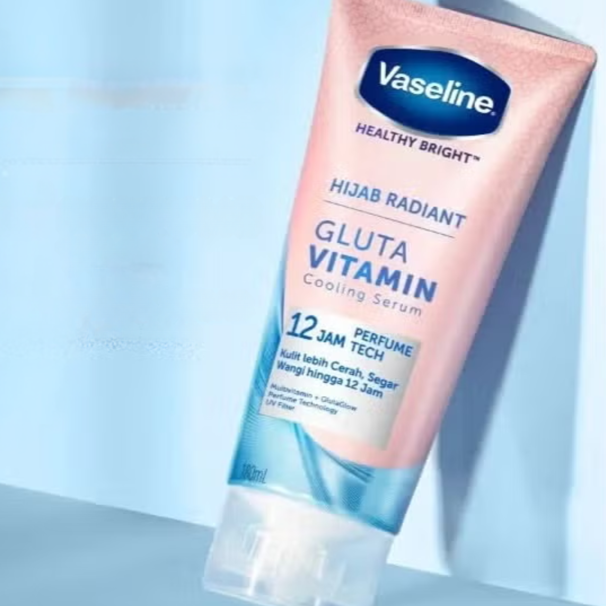 Vaseline Healthy Bright Hijab Radiant Gluta Vitamin Cooling Body Serum 180ml