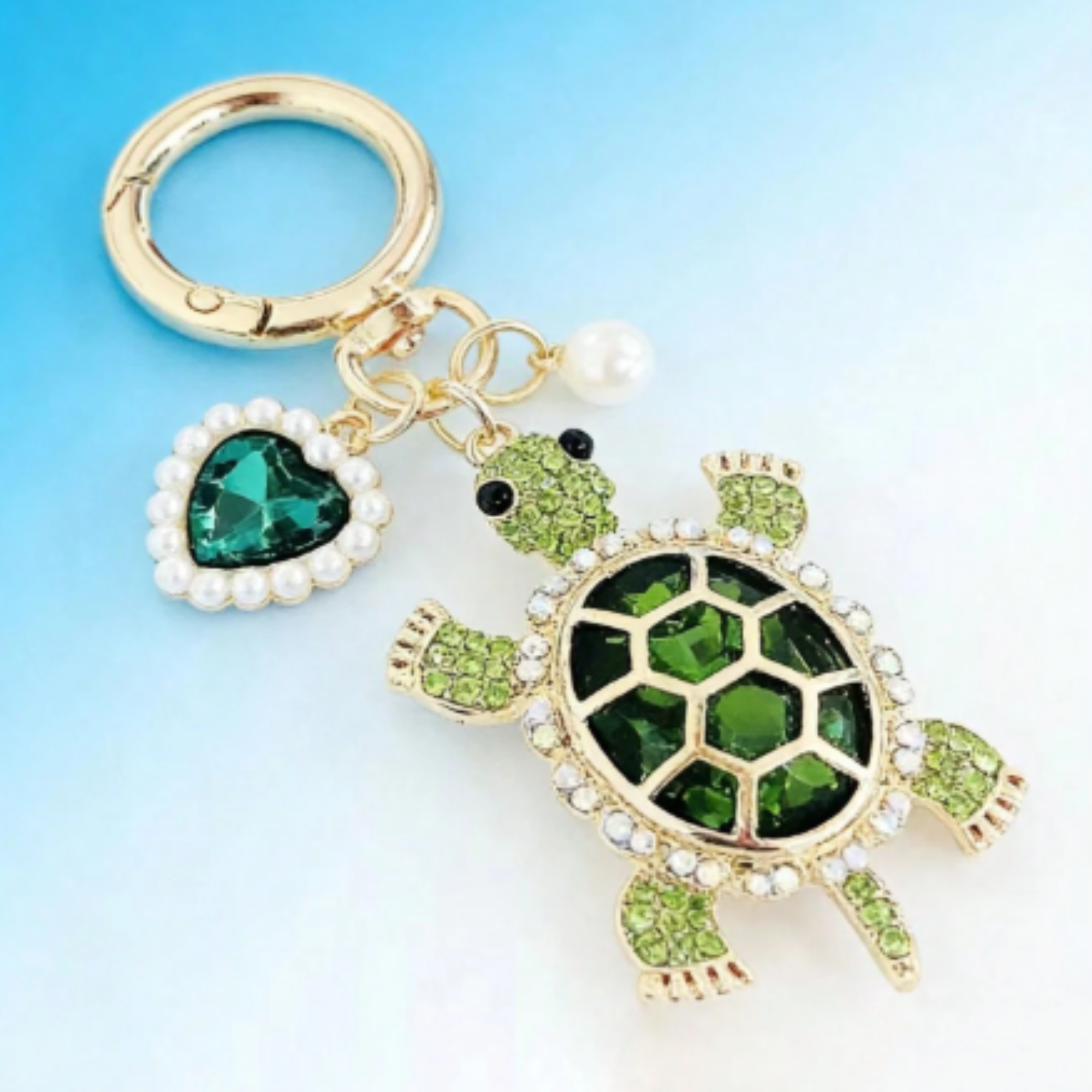 VAYL Beauty Rhinestone Sea Turtle Keychain