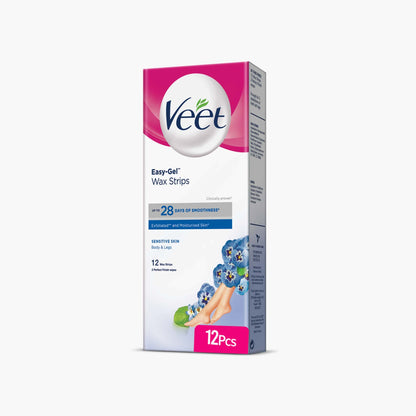 Veet Easy Gel Body & Legs Wax Strips for Sensitive Skin 12 Strips