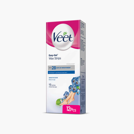 Veet Easy Gel Body & Legs Wax Strips for Sensitive Skin 12 Strips