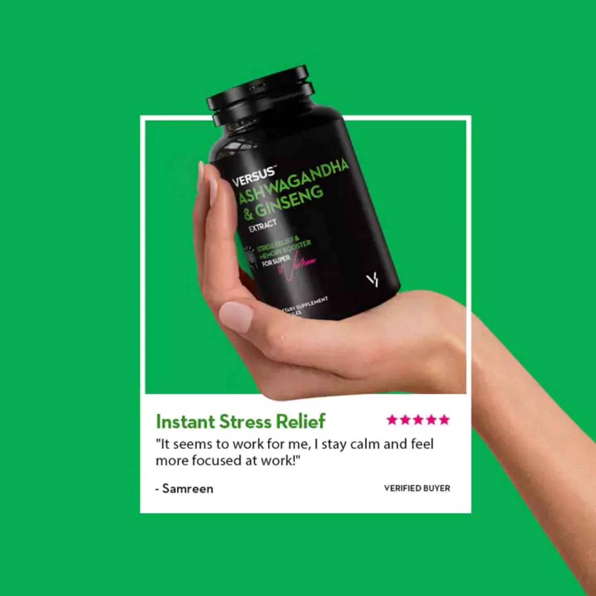 Versus Ashwagandha & Ginseng Extract Supplement Capsules
