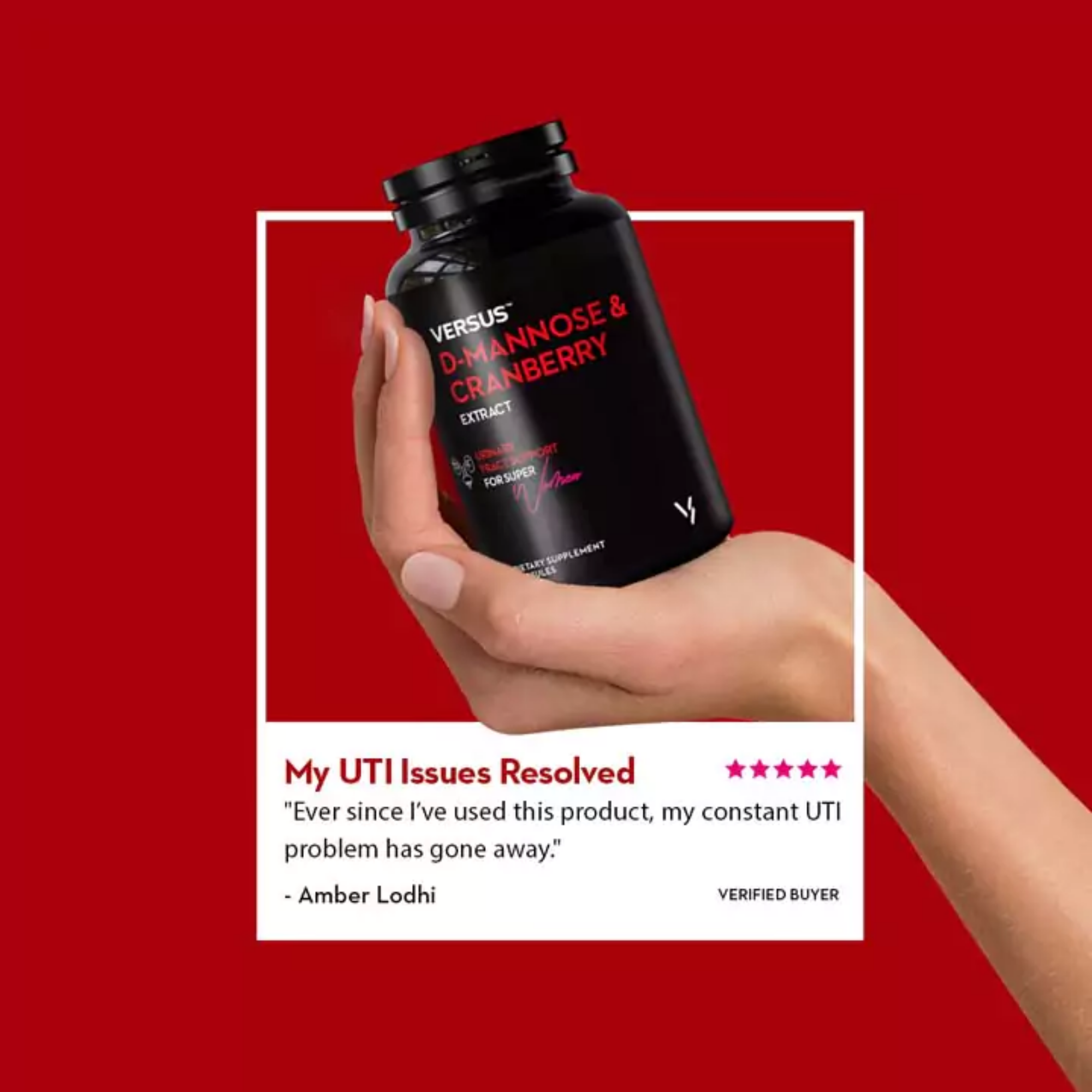 Versus D-Mannose & Cranberry Extract Supplement Capsules