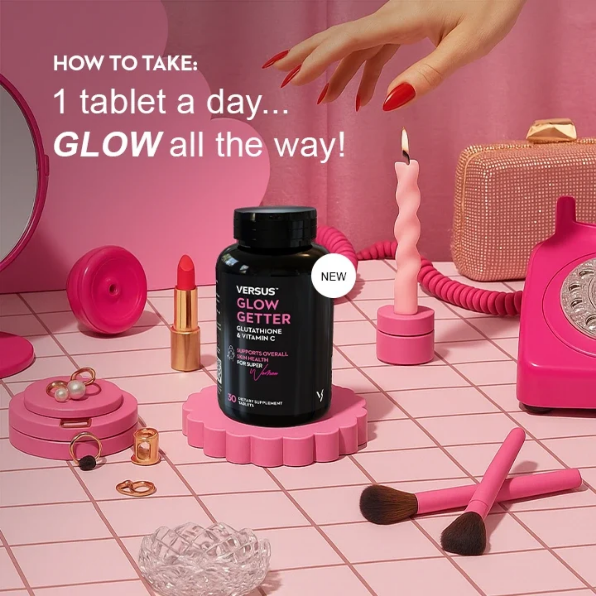 Versus Glow Getter Glutathione + Collagen Supplement Tablets