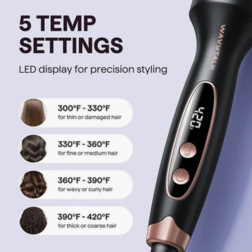 Wavytalk Heated Round Brush For Super Smoothing Curls & Volumizing Hair 196 Rose Gold