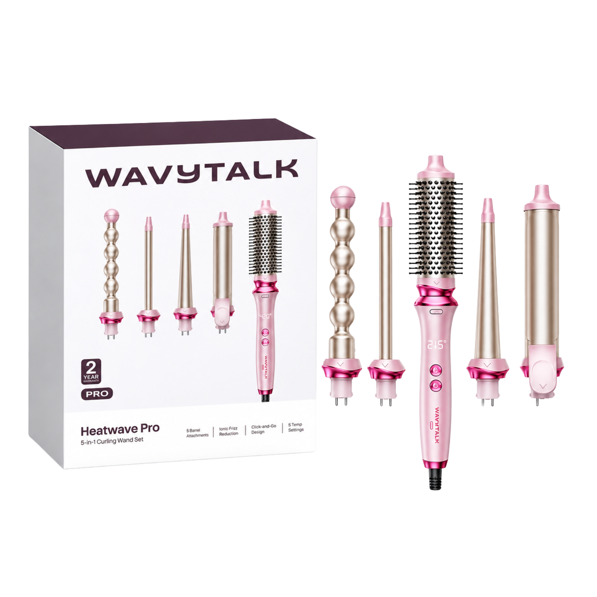 Wavytalk Heatwave Pro 5 in 1 Curling Wand Set