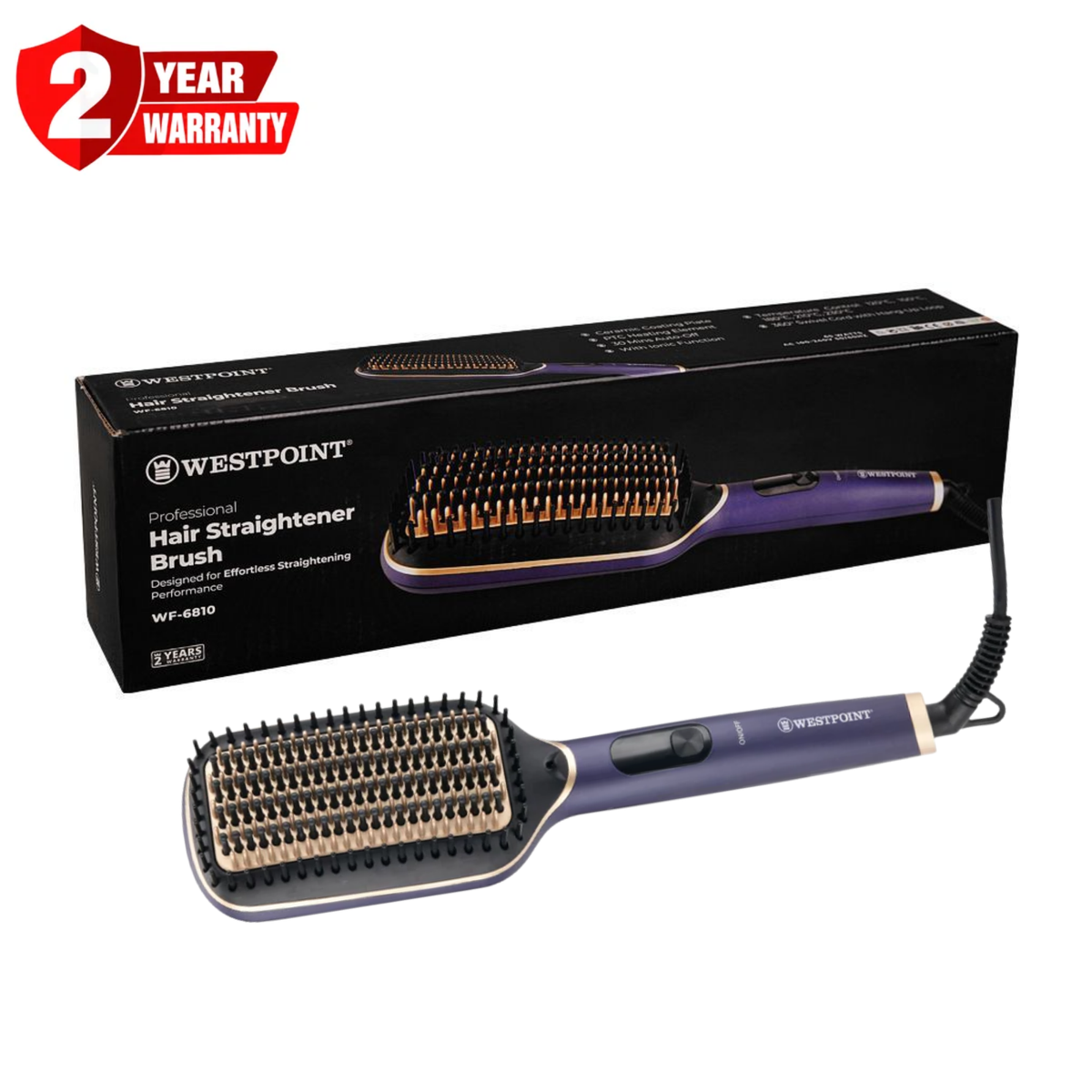 Westpoint Professional Hair Straightening Brush WF-6810