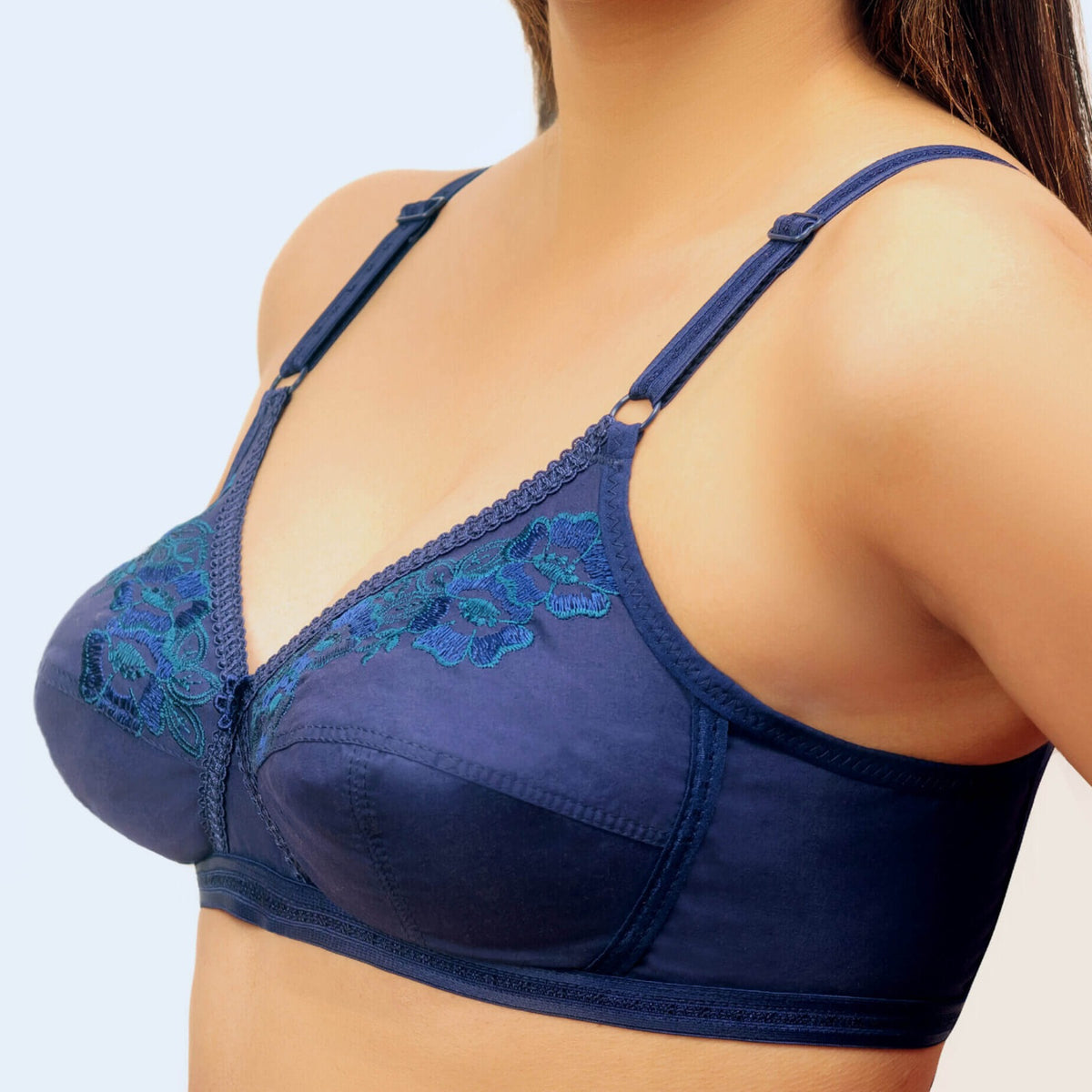 Bebelle MAXClence High Support Cotton Embroidered Unpadded Crossover Bra