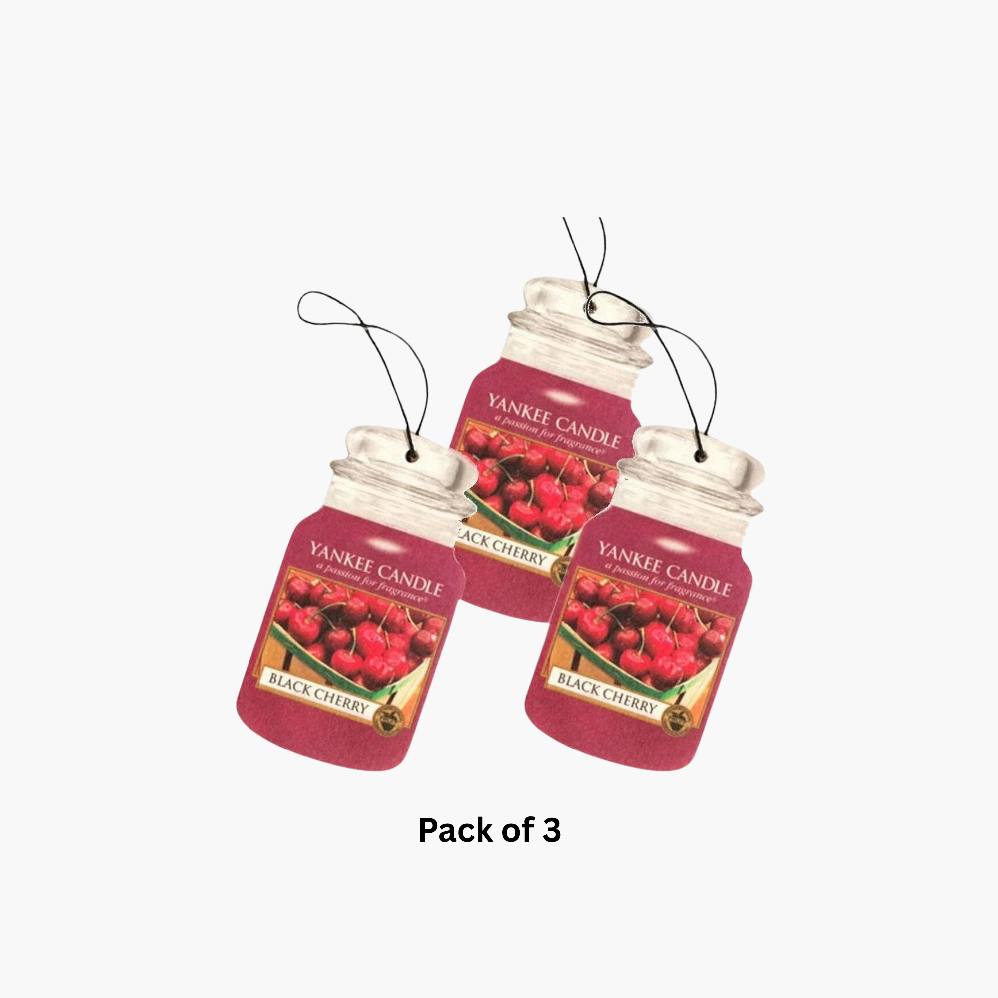 Yankee Black Cherry Scented Candle Car Jar Pack Of 3