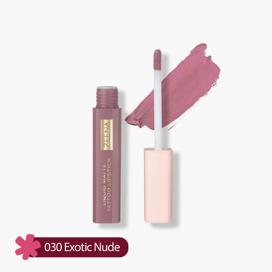 Zeena Liquid Matte Tattoo Lipstick 030 Exotic Nude 5ml
