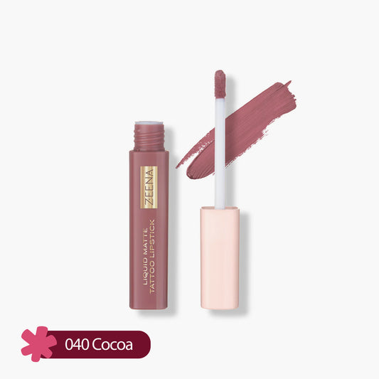 Zeena Liquid Matte Tattoo Lipstick 040 Cocoa 5ml