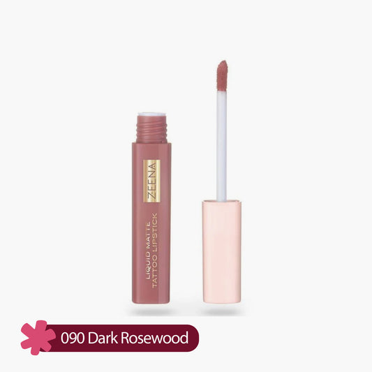 Zeena Liquid Matte Tattoo Lipstick 090 Dark Rosewood 5ml