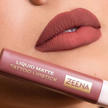 Zeena Liquid Matte Tattoo Lipstick 090 Dark Rosewood 5ml