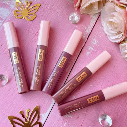Zeena Liquid Matte Tattoo Lipstick 050 Caramel Crush 5ml