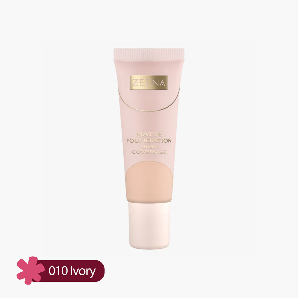 Zeena Matte Foundation High Coverage 010 Ivory 25ml