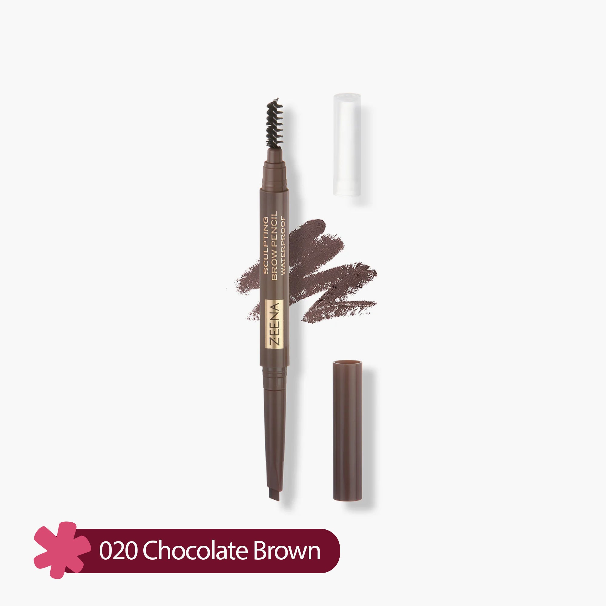 Zeena Sculpting Brow Pencil Waterproof 020 Chocolate Brown 0.25gm