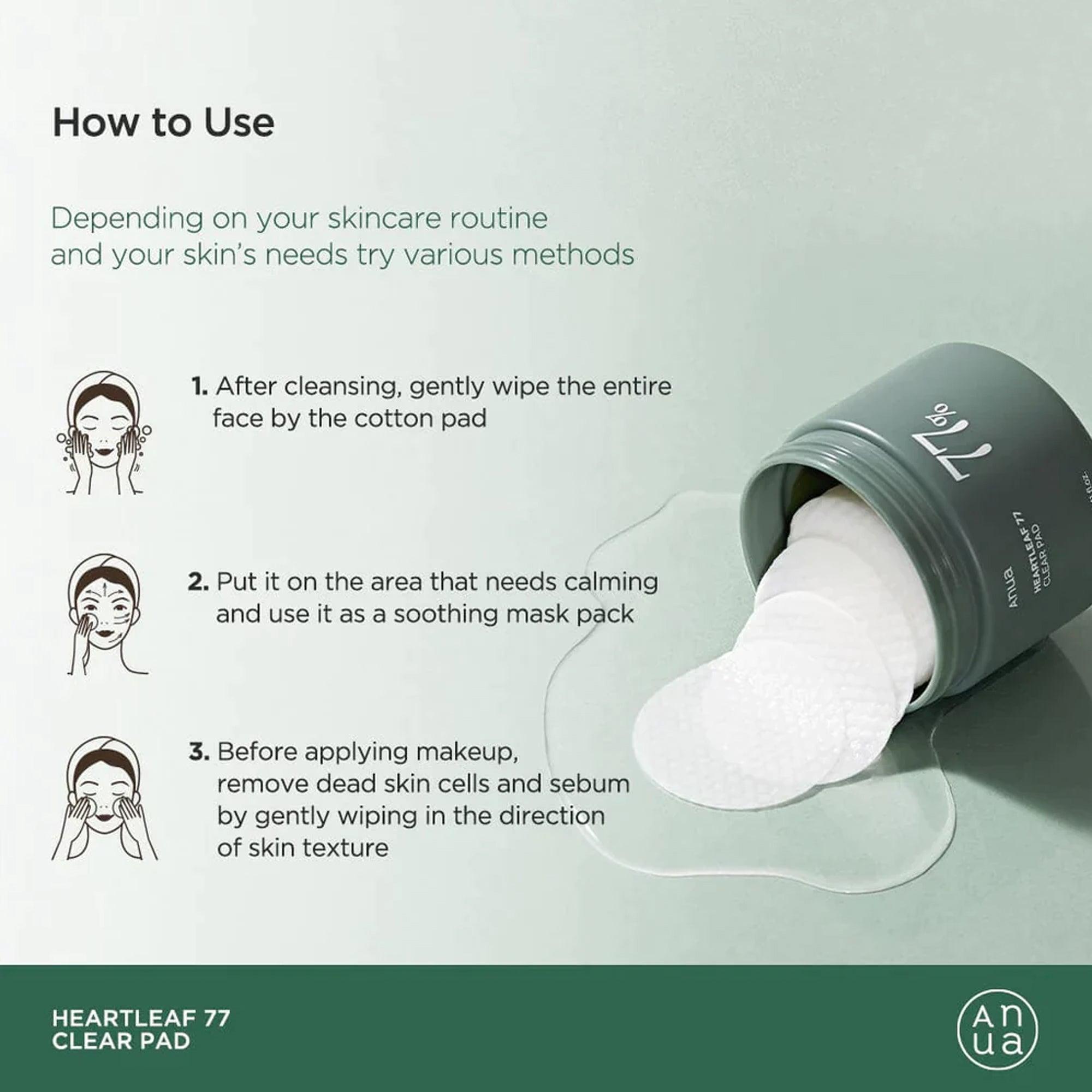 Anua Heartleaf 77% Clear Pad 70 Pads - TheSkinFit