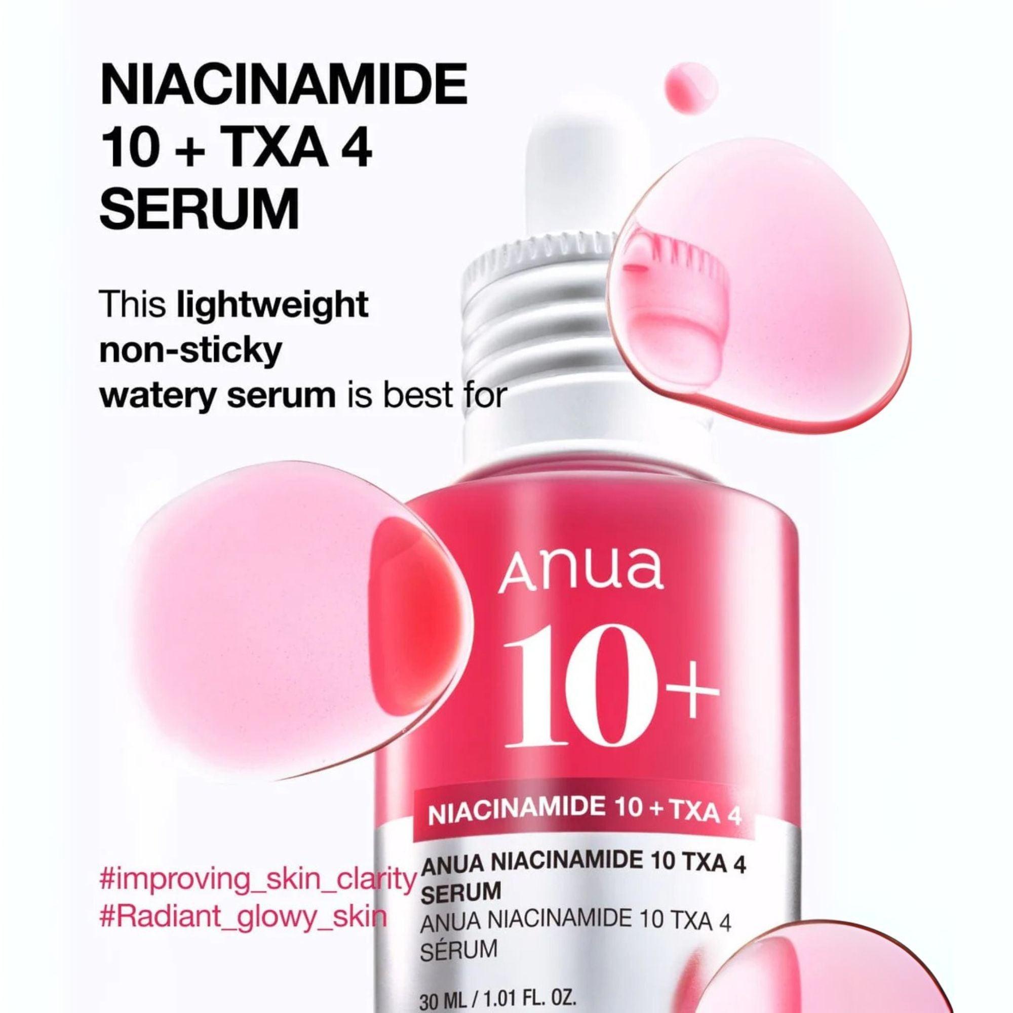 Anua Niacinamide 10 + TXA 4 Serum 30ml bottle with details