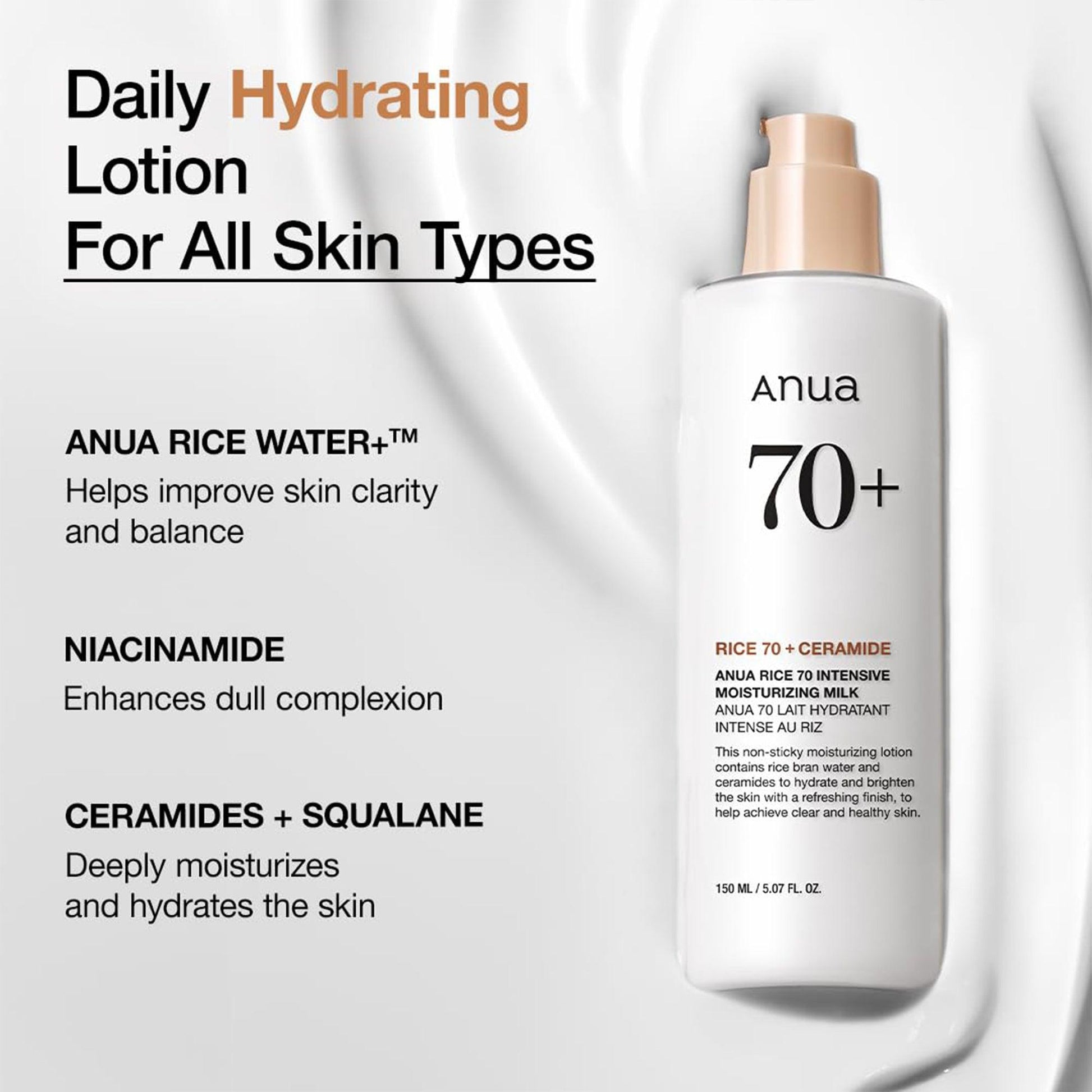 Anua Rice 70 Intensive Moisturizing Milk 150ml - TheSkinFit
