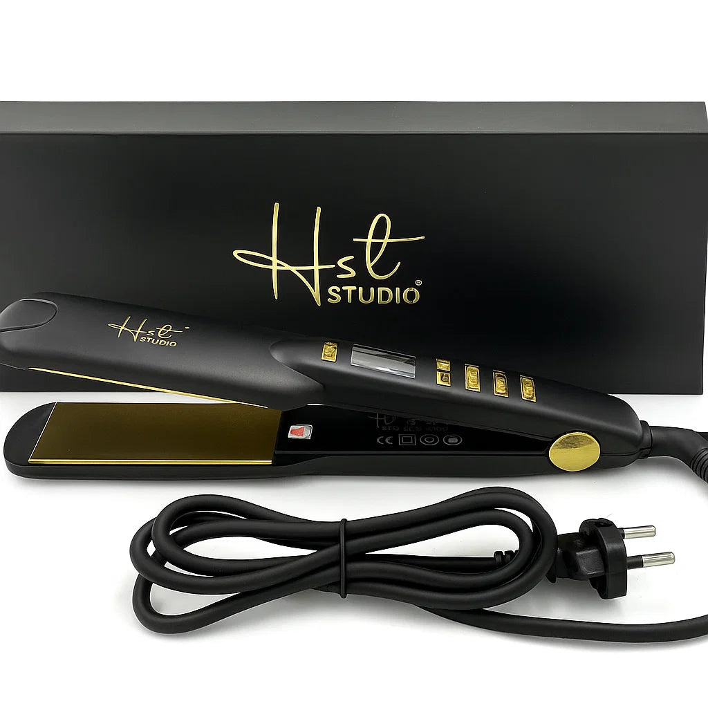 HST Studio Gold Titanium Frizz Free Multi Functional Hair Straightener HST-9800
