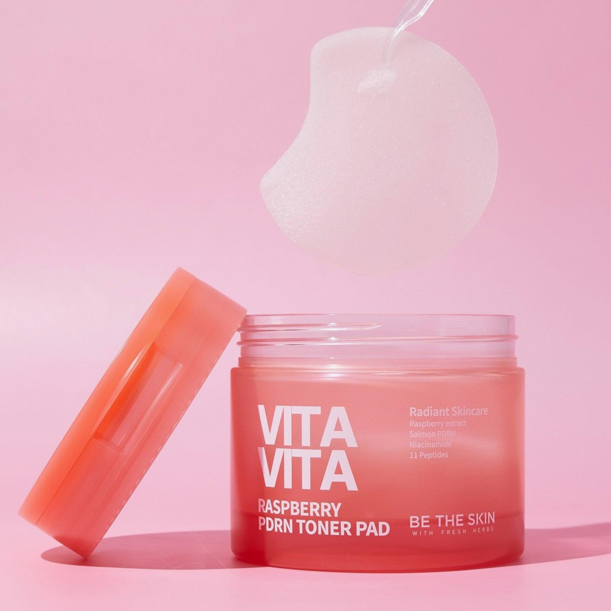 Be The Skin Vitavita Raspberry PDRN Toner Pads 60 Pads - TheSkinFit