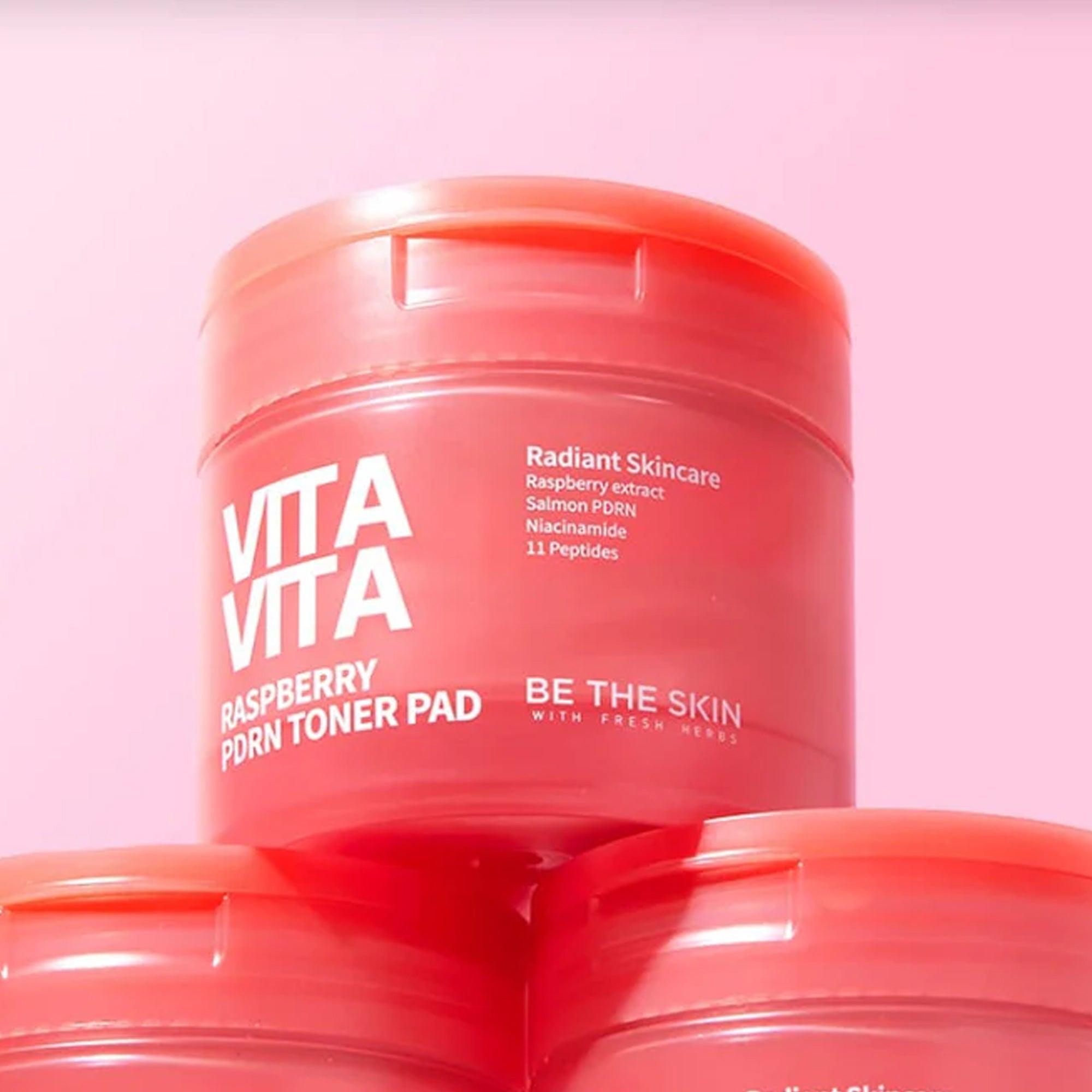 Be The Skin Vitavita Raspberry PDRN Toner Pads 60 Pads - TheSkinFit