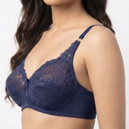 Bebelle LACENTIALS Luxe Lace Polyester Jersey Unpadded Non-Wired Bridal Bra
