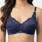 Bebelle LACENTIALS Luxe Lace Polyester Jersey Unpadded Non-Wired Bridal Bra