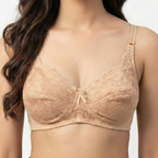 Bebelle LACENTIALS Luxe Lace Polyester Jersey Unpadded Non-Wired Bridal Bra