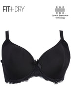 BLS Breathable Wired And Light Padded Bra Black 34D
