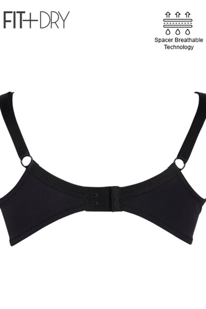 BLS Breathable Wired And Light Padded Bra Black