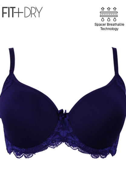 BLS Breathable Wired And Light Padded Bra Blue