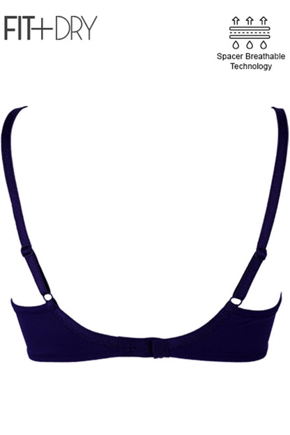BLS Breathable Wired And Light Padded Bra Blue