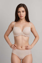 BLS Elfrida Wired And Push Up Lace Bra Set Skin
