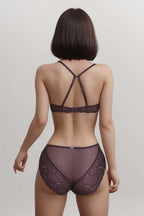 BLS Everly Wired And Padded Lace Bra Set Dark Brown