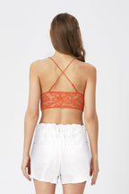 BLS Belle Non Padded Lace Bralette Peach Rose