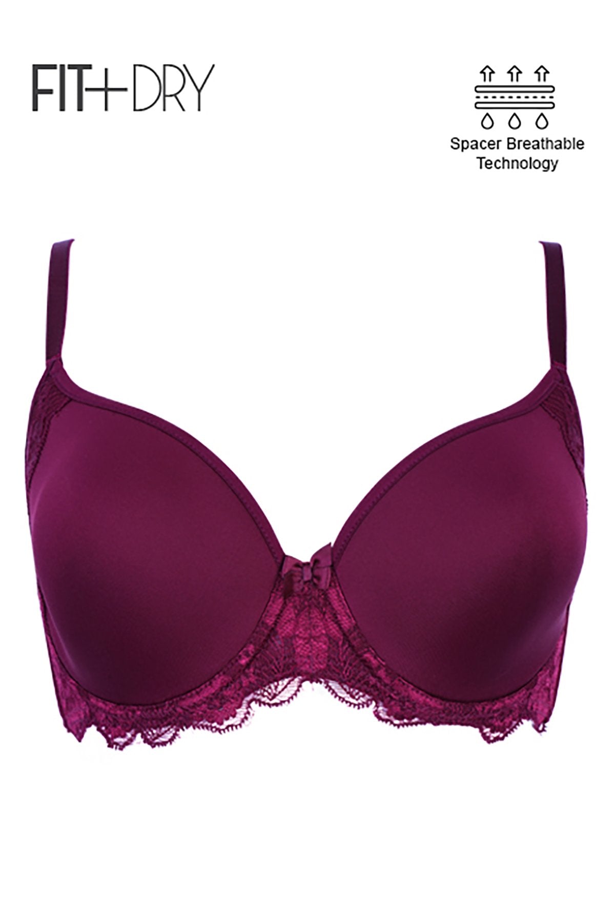 BLS Breathable Wired And Light Padded Bra Burgundy 36C