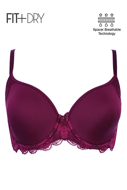 BLS Breathable Wired And Light Padded Bra Burgundy