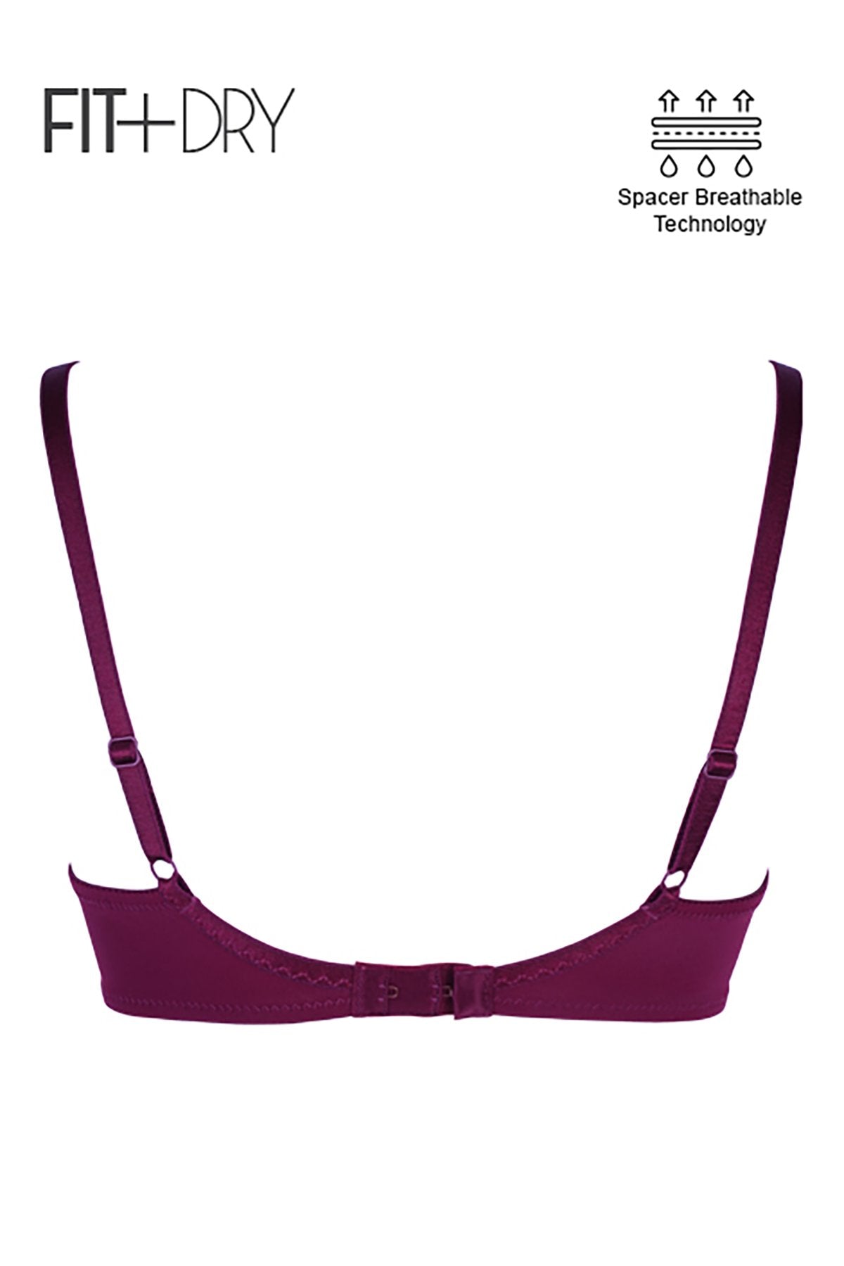 BLS Breathable Wired And Light Padded Bra Burgundy 36D