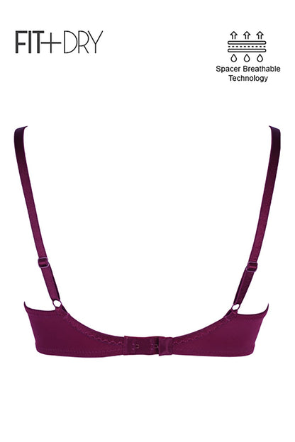 BLS Breathable Wired And Light Padded Bra Burgundy