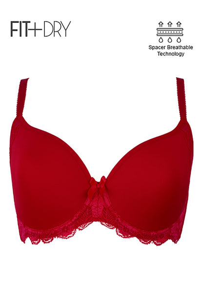 BLS Breathable Wired And Light Padded Bra Red