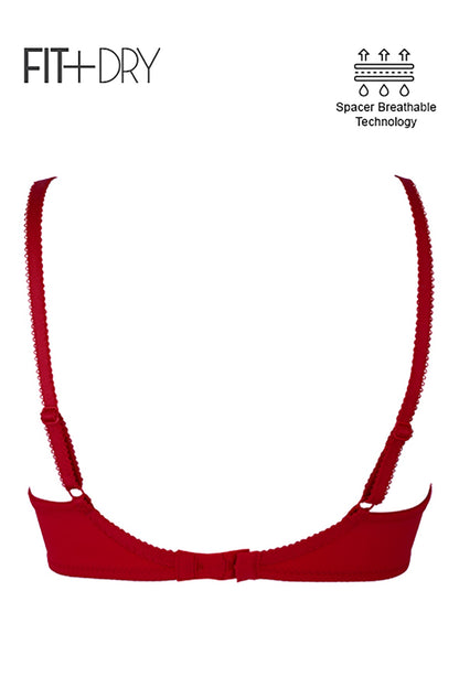 BLS Breathable Wired And Light Padded Bra Red