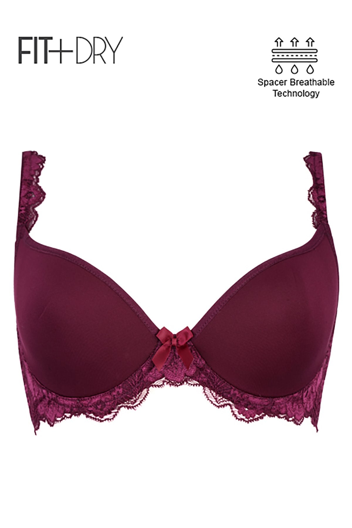 BLS Breathable Wired And Light Padded Bra Respberry 34D