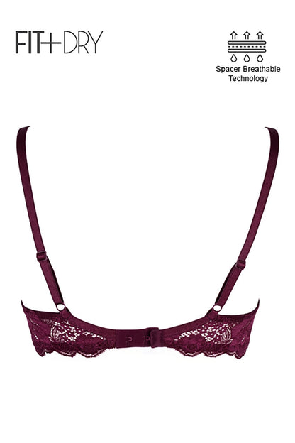 BLS Breathable Wired And Light Padded Bra Respberry